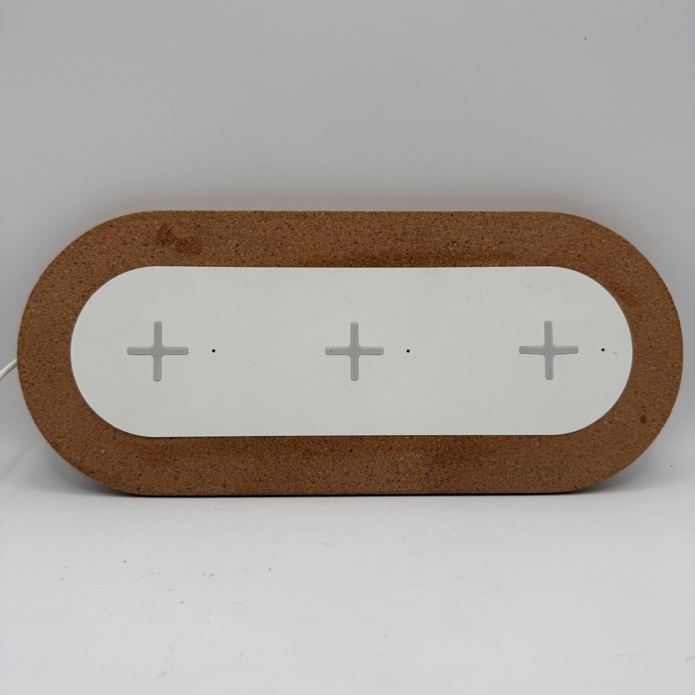 Ikea Nordmärke 3-in -1 White/ Wood Trim Wireless Charging Pad, Fast, Stylish